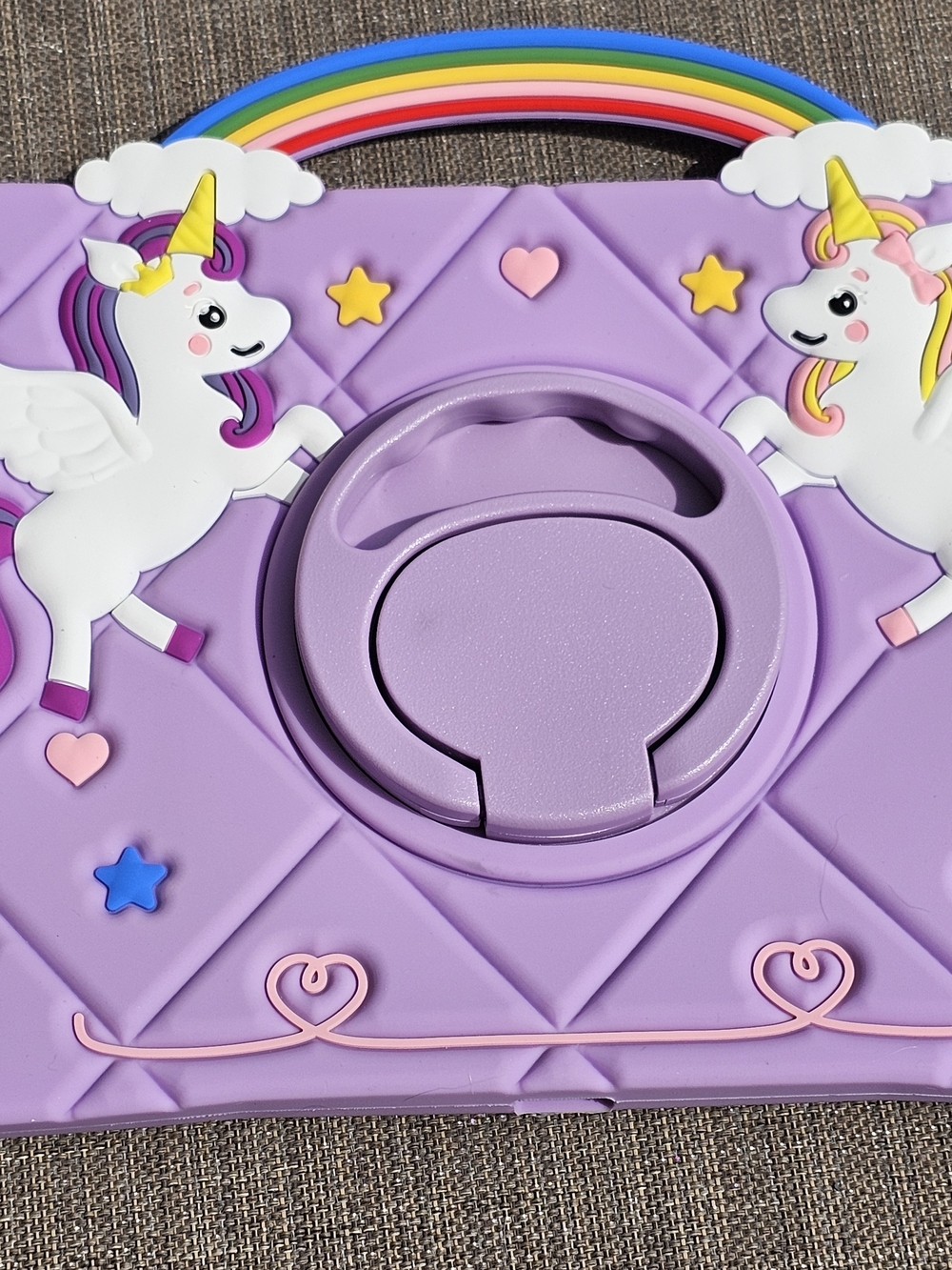 Unicorn Rainbow Kids Tablet Case - Purple